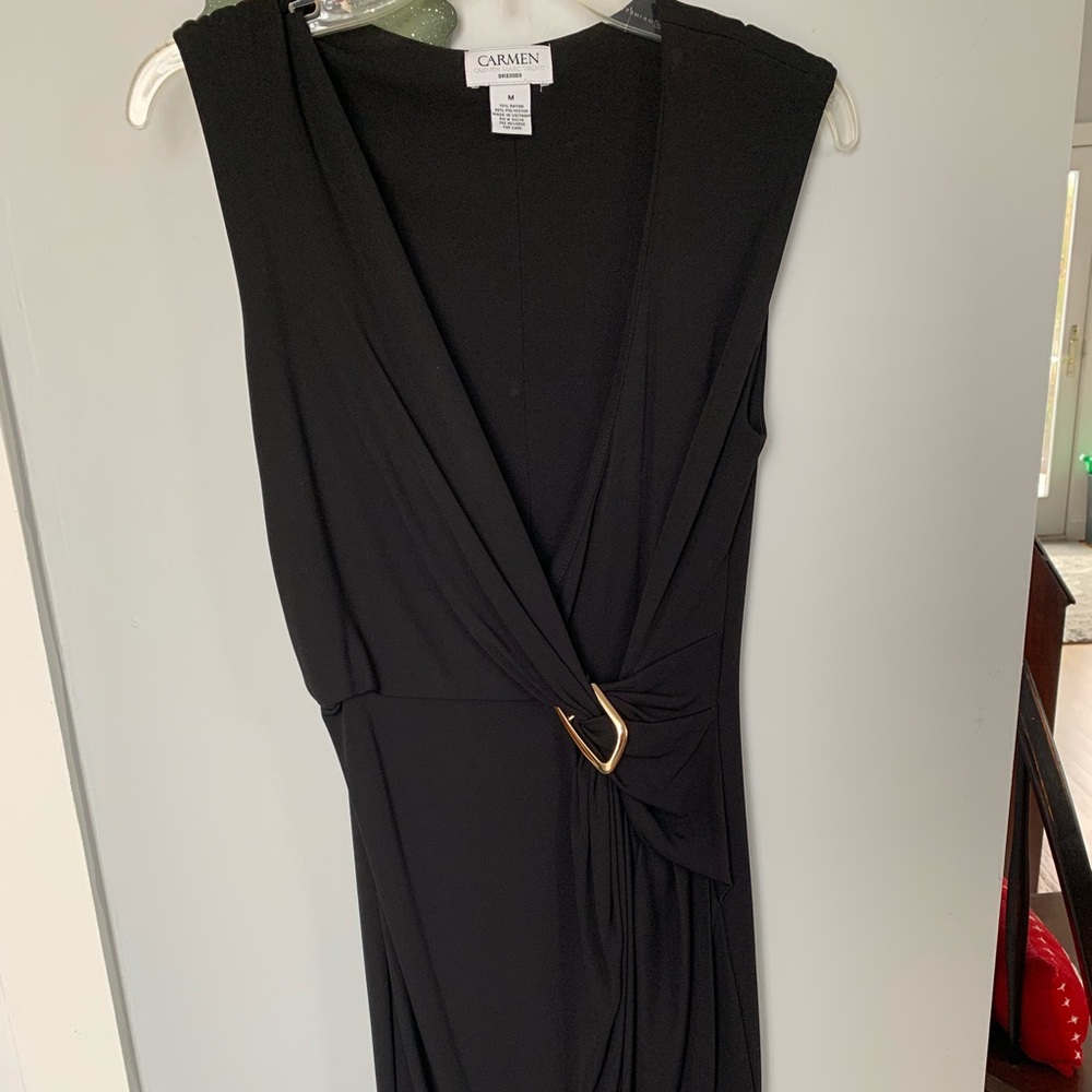 Sleeveless black cocktail dress